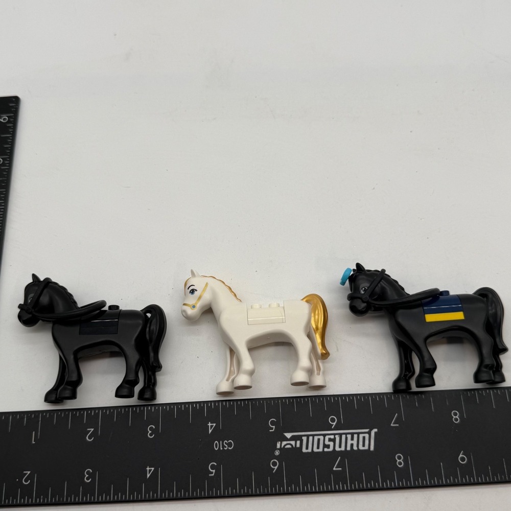 LEGO Friends Disney Princess Horse Figures Lot of 3 Black White Gold Mane